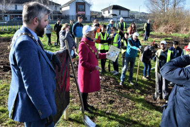 Tree planting in Sacred Heart JNS in March 2022
